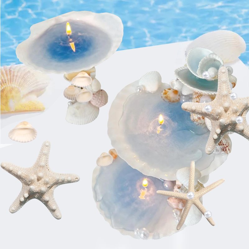 JQAQJU 16PCS Starfish and Scallop Shells for Crafts 3"-4" with Pearls, Natural Sea Shells for Crafting Beach Party Christmas Decor DIY