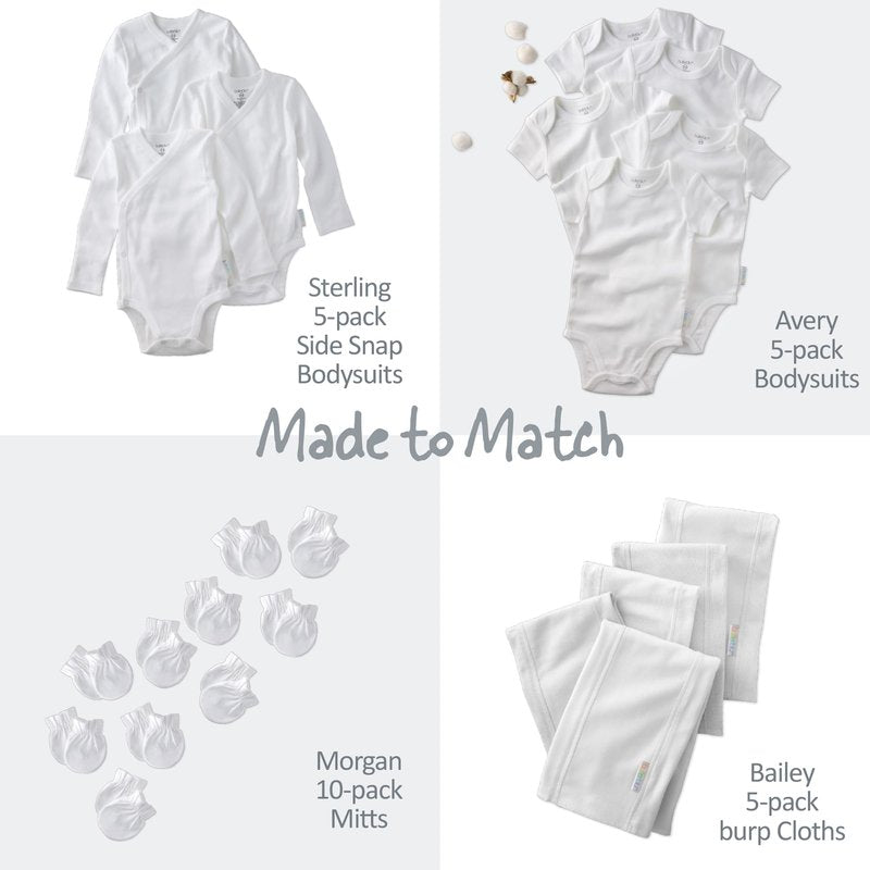 Butterblu River 10-Pack Baby Terry Washcloths 100% Organic Cotton Absorbent for Baby and Toddler Boys & Girls, White, One Size