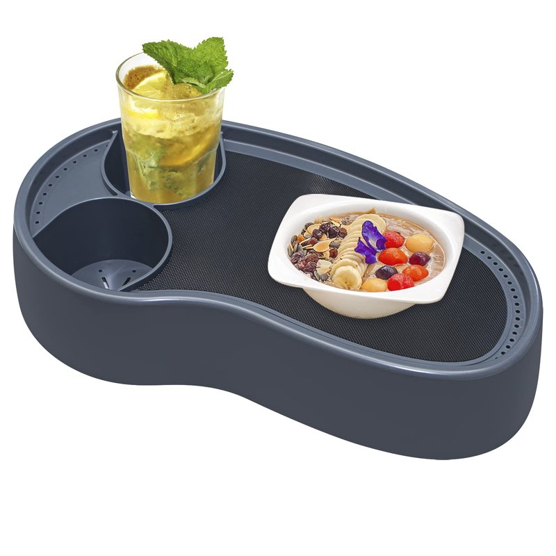 Treerit Adjustable Hot Tub Tray with 2 Cup Holders, Stable, Heavy-Duty, Nonslip Drink Holder for Aboveground Bathtub, Spa with Wall Thickness Of 2'' to 7.5''