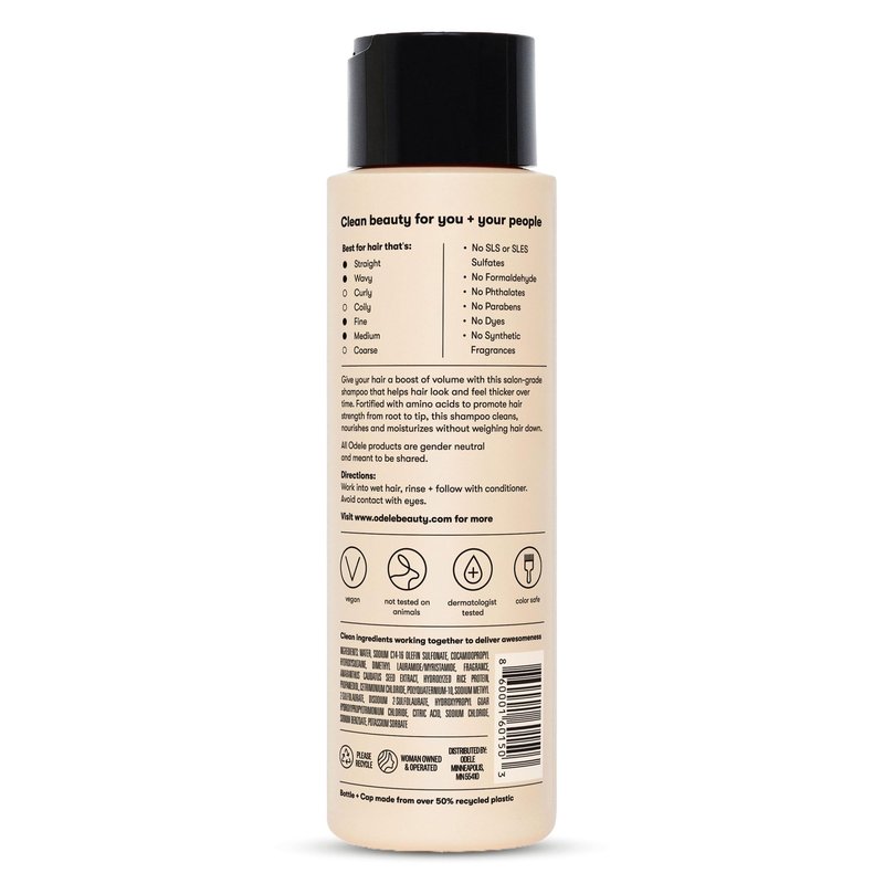 Odele Volumizing Sulfate-Free Shampoo, Adds Moisture, Shine, and Fullness for Straight or Wavy Hair Types, 13 Fl Oz