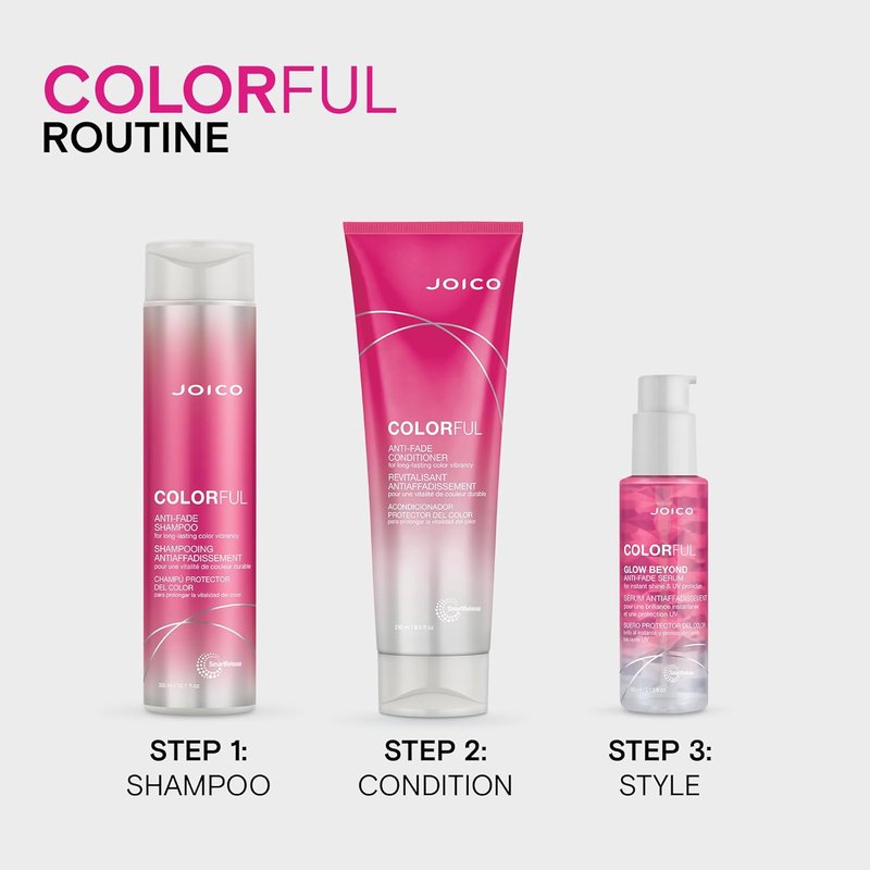 Joico Colorful Anti-Fade Shampoo | For Color-Treated Hair | Preserve Hair Color & Vibrancy Long-Term | Boost Shine & Reduce Breakage | Sulfate Free | With Camellia Oil & Pomegranate Extract