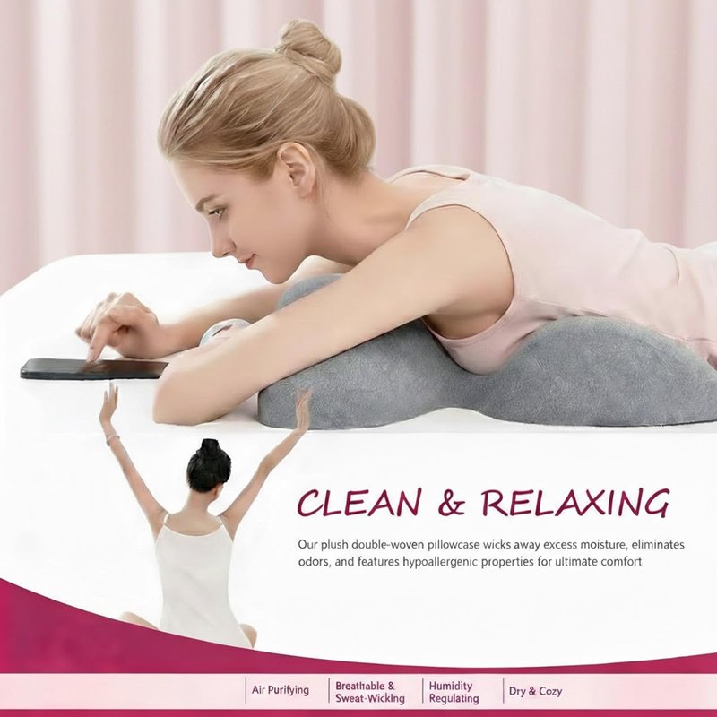 2026 Upgraded Pillow for Massage Face Down, Extra Large Thick Breast Support Pillow for Sleeping, Chest & Face Support Pillow for Massage, SPA & Relaxation, Removable Washable Cover, Non-Slip Bottom