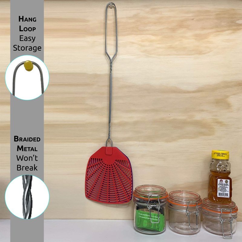 W4W, Bug & Fly Swatter Metal Handle 6 Pack Fly Swatters Indoor/Outdoor flyswatter
