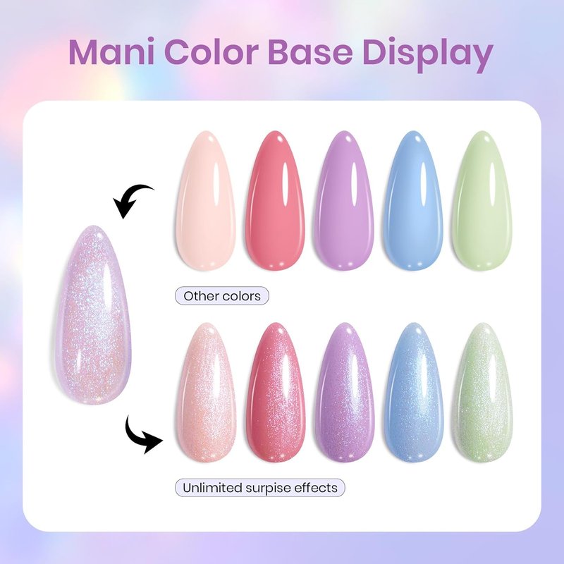 Beetles Glitter Gel Nail Polish - Purple Jelly Shimmer | 15ML Soak Off Translucent Effect for Stunning Manicures