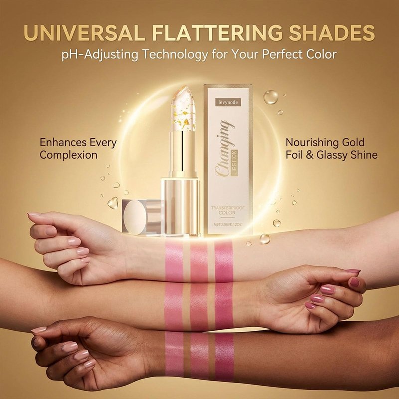 levynode Color Changing Lipstick,Transferproof Color-Changing Lipstick – Ph Activated Tint Balm, Long-Lasting Moisturizing Lip Glow, Hydrating & Non-sticky Formula, Suitable for All Skin Tones (1pcs)