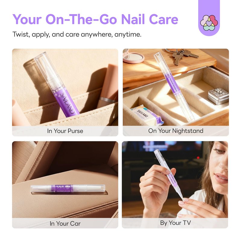 SAVILAND Natural Cuticle Oil Pen: 18 PCS Plant-Based Cuticle Oil for Nails Quick-Absorbing Nail Oil Pen with Vitamin E Deeply Repair Cuticle Softener For Damaged Dry Nails Nourish Skin Nail Care