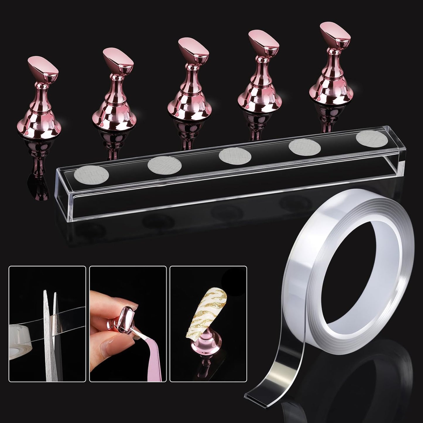 Square Nail Tips for Extensions - 240pcs XXL Clear Acrylic with Nail Charms & Art Brushes | Perfect for Gel Nails