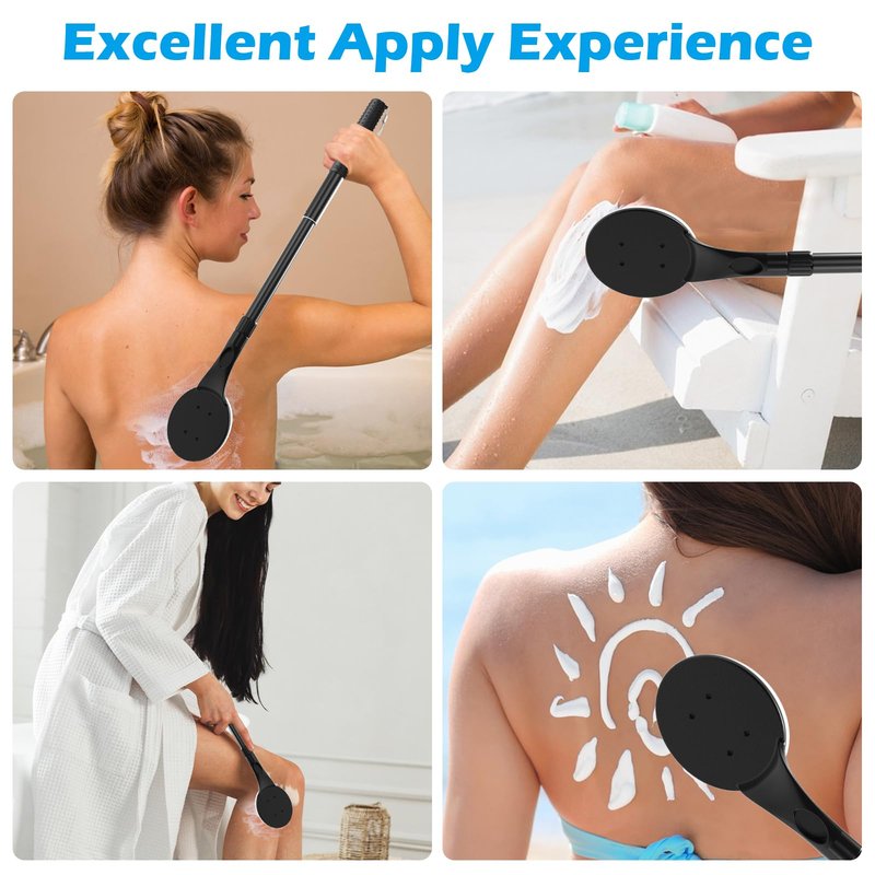 Lotion Applicator for Back, 25.7'' Long Handle Back Lotion Applicator, Easy Reach and Washable, Suitable for Use by Men and Women