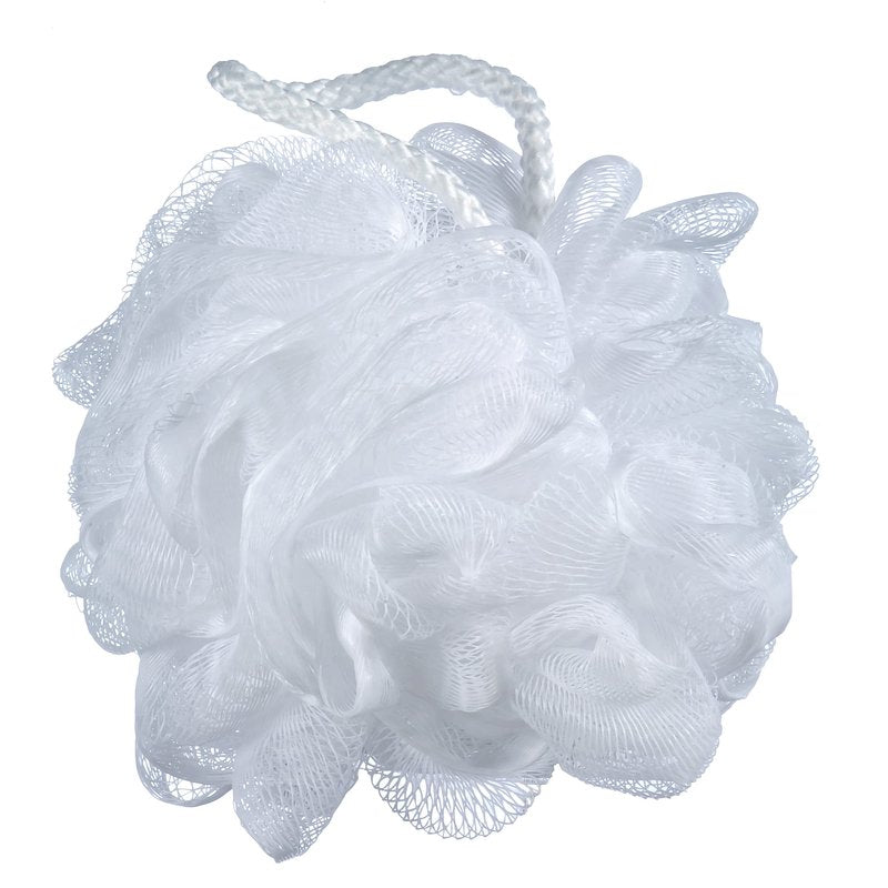 iboodi 60g/pcs Multi-Color Mesh Bath Sponge Shower Pouf Loofahs Shower Puff Pack of 4 (White,Pink,Purple and Blue)