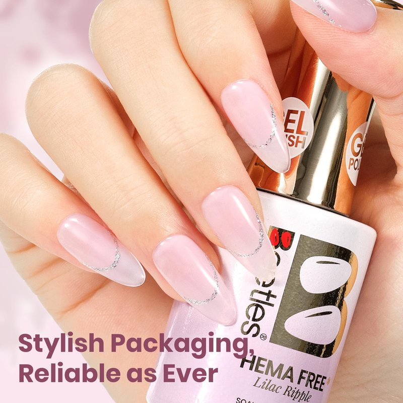 Beetles Lilac Ripple Nude Pink Gel Polish - 15ML Full Size Neutral Jelly Nude Pink Nail Polish Base Color Nail Concealer Sheer Translucent Effect Soak Off UV LED French Nail Art DIY Manicure Gifts