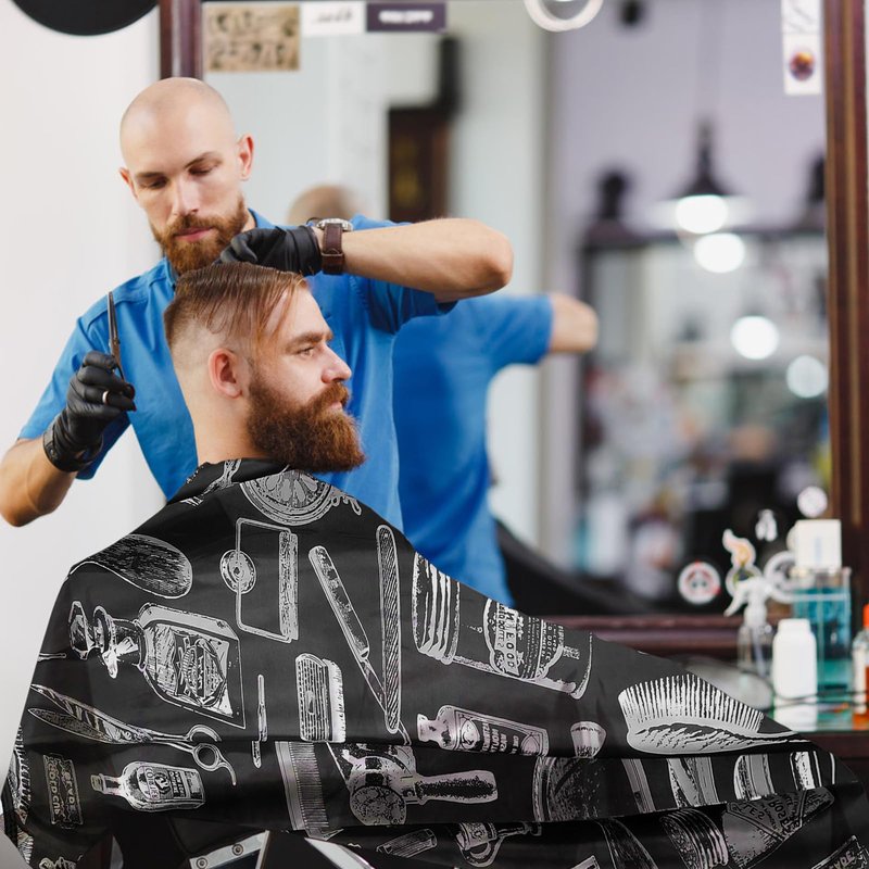 2 Pcs Barber Capes for Men with Adjustable Neckline Size, Profesional Barber Cape, Waterproof and Cleanable Haircut Cape, Hair Cutting Capes for Hairdressing Dyeing Salon Men Women Kids Adult