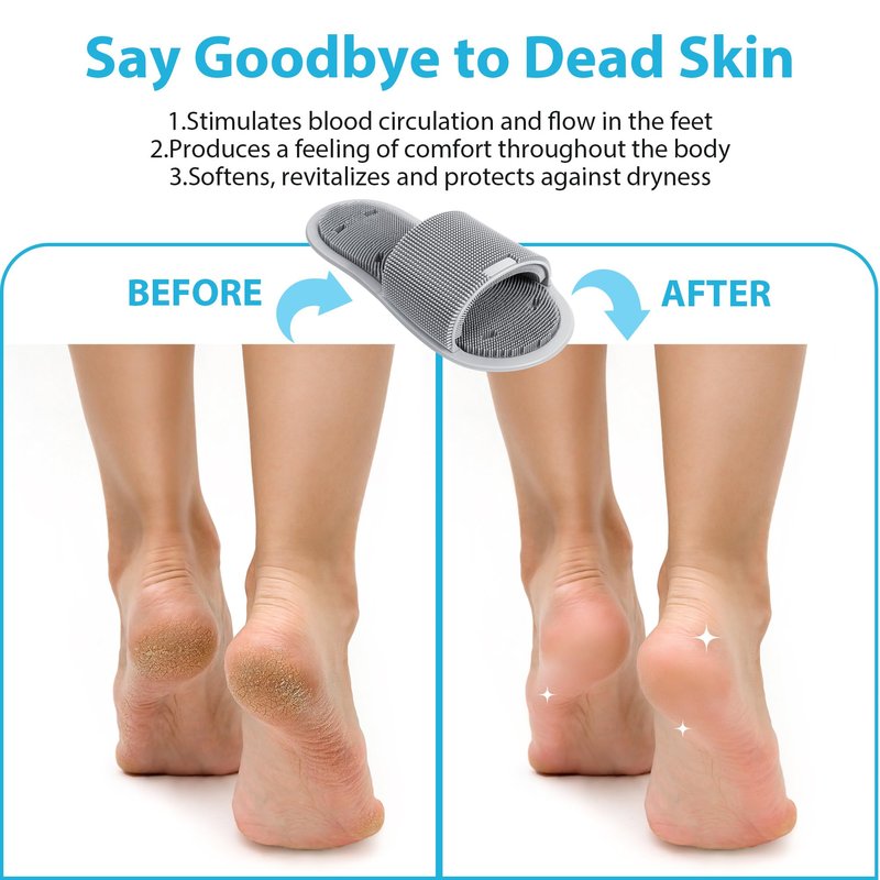 Enhon 2 Pack Shower Foot Scrubber, Silicone Foot Brush Cleaner with Non Slip Suction Cups, Clean, Exfoliate and Massage Feet No Bend in The Shower or Bath, Relax Your feet and Eliminate Fatigue