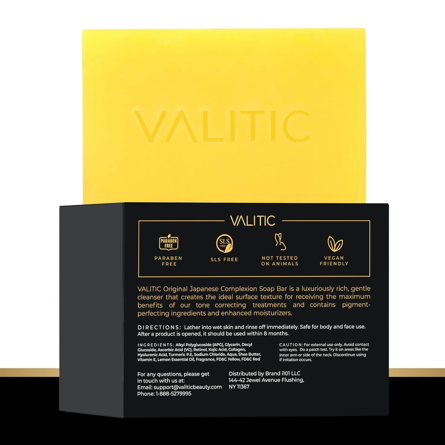VALITIC Kojic Acid Soap - Brightening Lemon & Turmeric Formula with Vitamin C & Retinol | 2 Pack