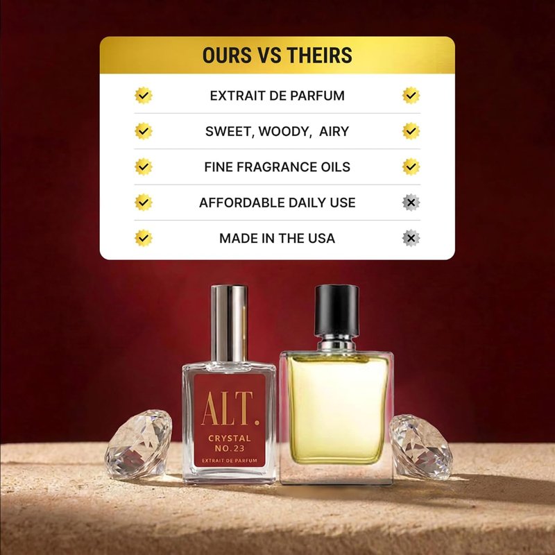 ALT. FRAGRANCES Crystal No. 23 - Unisex Extrait de Parfum Inspired by Baccarat Rouge 540 | 60ml, Long-Lasting Fragrance with Jasmine, Amberwood & Cedar Notes