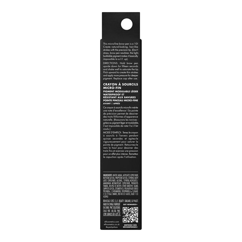 e.l.f. Holy Strokes Micro-Fine Brow Pen, Liquid Waterproof Eyebrow Makeup For Detailing & Adding Dimension, Vegan & Cruelty-Free, Espresso