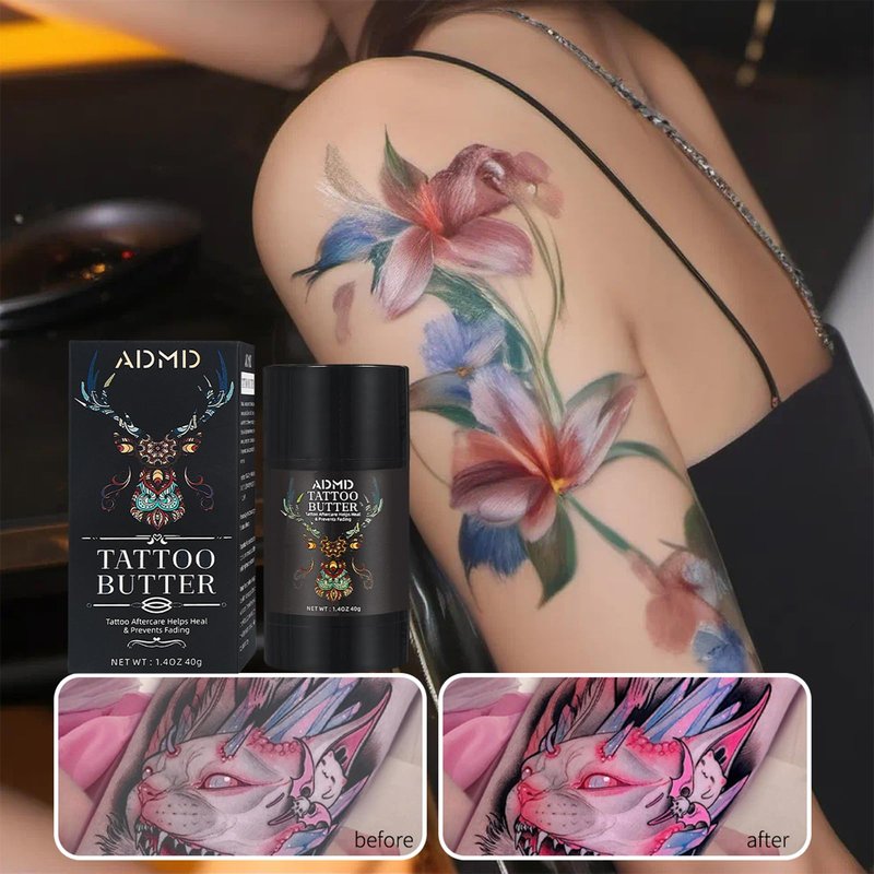 Tattoo Care Balm, Aftercare Butter for Tattoos - Color Enhancing Moisturizer to Keep Ink Bright, Soothes & Protects Skin, 40g /1.41oz