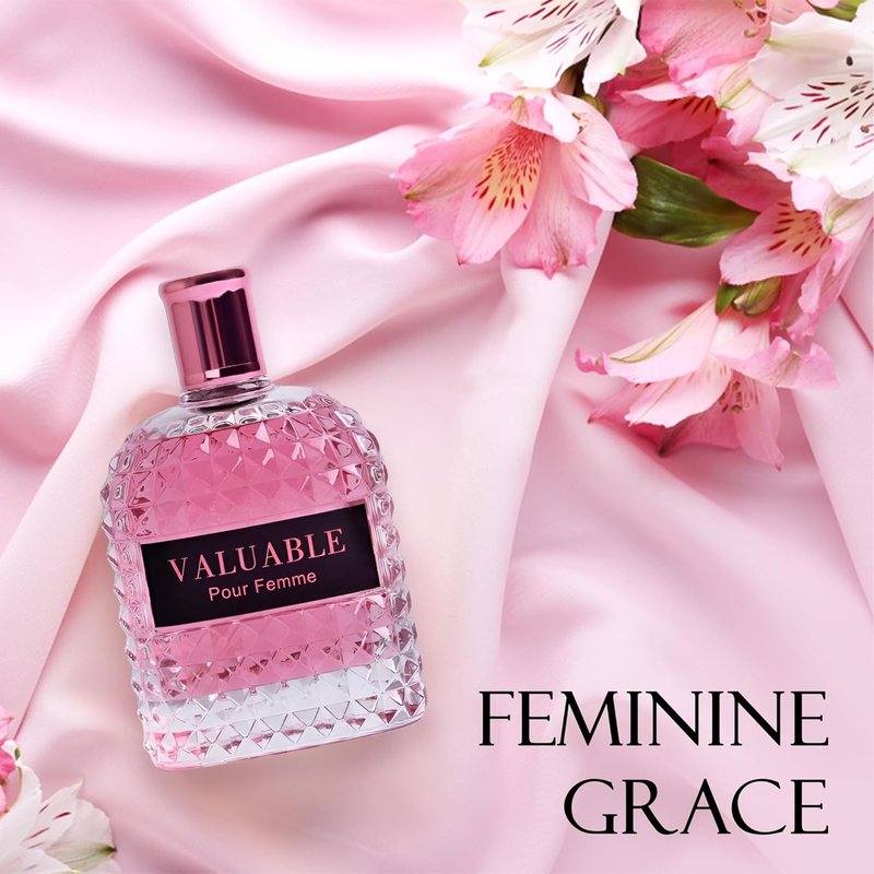 A CENTER 4PCS Perfume Set for Women - Floral Fragrance Gift Set with Vanilla,Sweet Fruity, Eau De Parfume| 3.4 Fl Oz Each Women's Cologne(Valentine Milano/Rose/Green,Valuable)