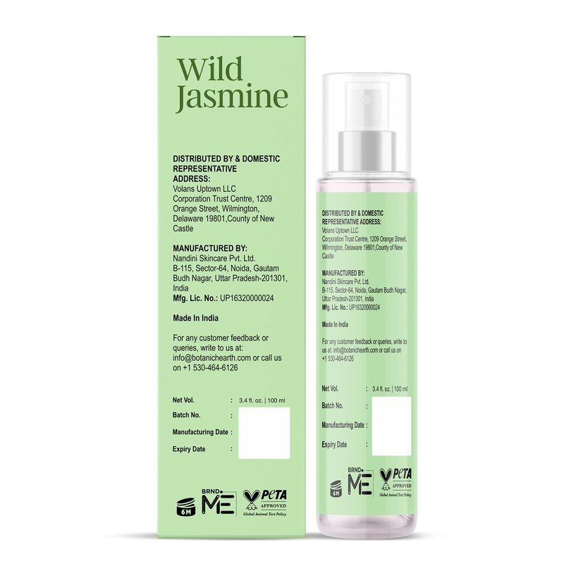 Botanic Hearth Jasmine Hair Perfume & Body Mist, Long-Lasting Hair Deodorizer & Body Scent for Women & Men, Alcohol-Free Clean Fragrance Hair Spray For Everyday Wear, All Day Freshness, 3.4 Fl Oz