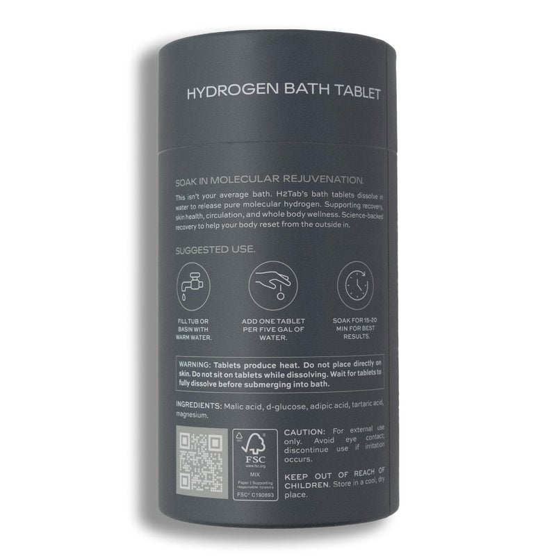 Molecular H2TAB Hydrogen Bath Tablets – 60 Count – Fragrance-Free Bath Bombs for Muscle Relief, Skin Hydration & Oxidative Stress Support – Magnesium-Based Antioxidant Detox Bath