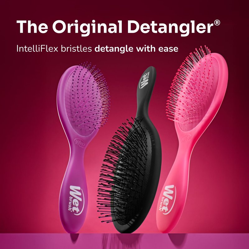 Wet Brush Original Detangler, Cherry (Tutti Fruitti), Ultra-Soft IntelliFlex Bristles Bristles Glide Through Tangles, Detangling Hair Brush, All Hair Types (Wet & Dry), Women & Men, Limited Edition