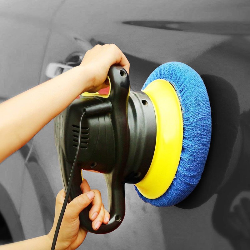 SIQUK 24 Packs Car Polisher Pad Bonnets 5 to 6 Inch Polishing Bonnet with 12 Packs Microfiber Bonnets 4 Packs Waxing Bonnet 6 Packs Non-Woven Buffing Bonnet and 2 Packs Cotton Bonnet