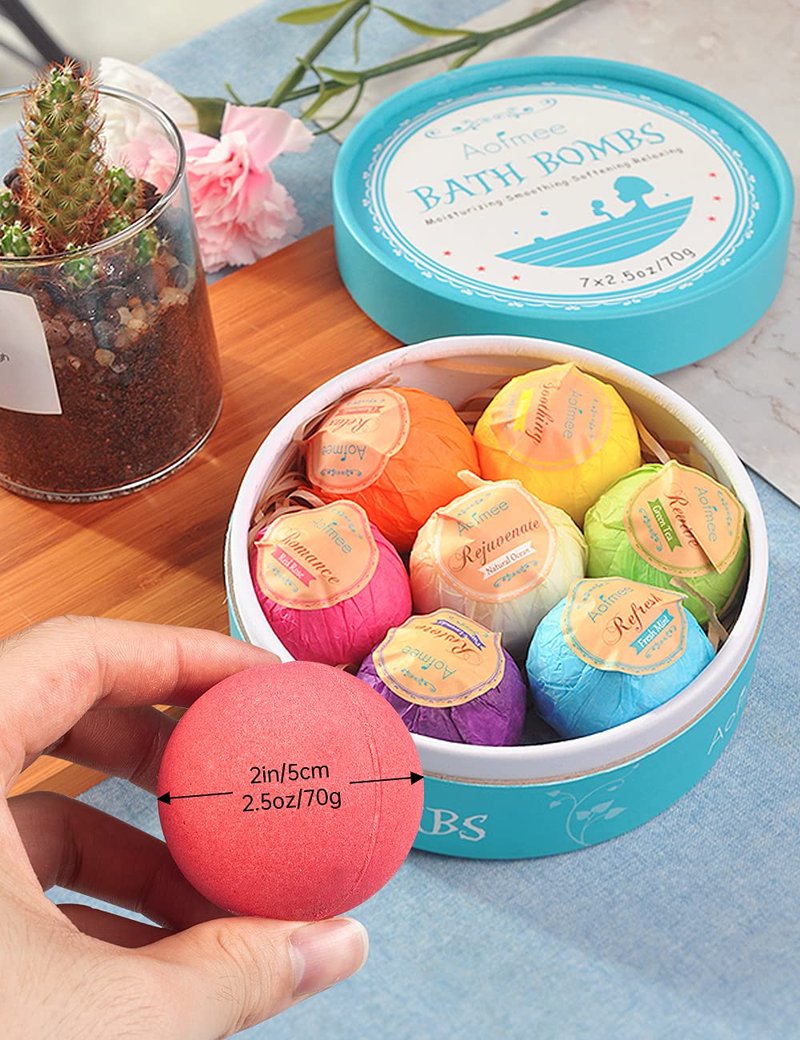 Aofmee Bath Bombs, 14 Bath Bombs for Women, Handmade Bathbombs for Kids Girls, Mothers Day Gifts for Mom, Spa Relaxation Gift for Her, Birthday Valentines Christmas for Women Who Have Everything