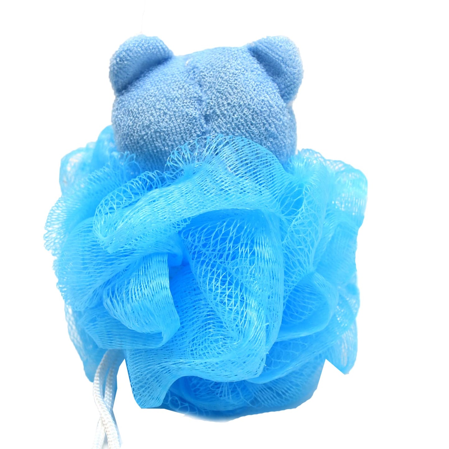 Cute Unicorn Kids Bath Loofahs Balls for Baby Girls Boys Mesh Shower Ball Pouf Exfoliating Bath Sponge Body Cleaner Bath Accessories (Blue Bear B)