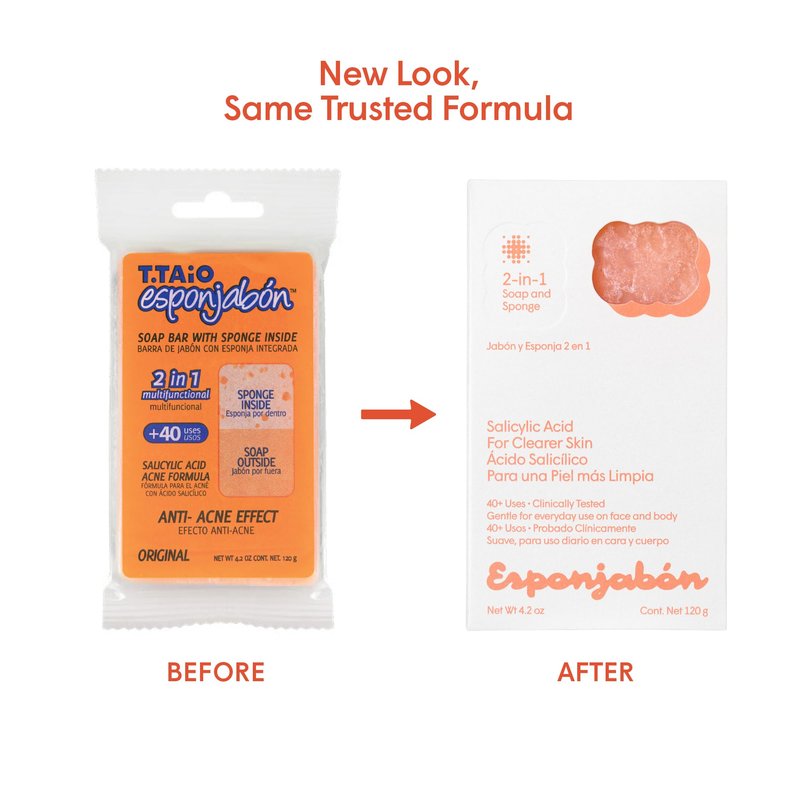 T.Taio Esponjabon Pore-Cleansing Soap Sponge - Cleansing Shower Scrubber - Cleaning Bath Wash Scrub - Oil Removal - Massage & Lather Foot, Elbow, & Face - Bathroom Accessories (2-Pack)