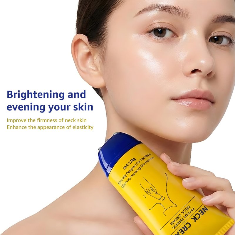 Botanikind Neck Firming Cream with Massage Roller Hydrating & Tightening & Lifting Cream Silky Texture, Wrinkle Neck & Chest Perfecting Cream for Woman (4.23 Fl Oz)