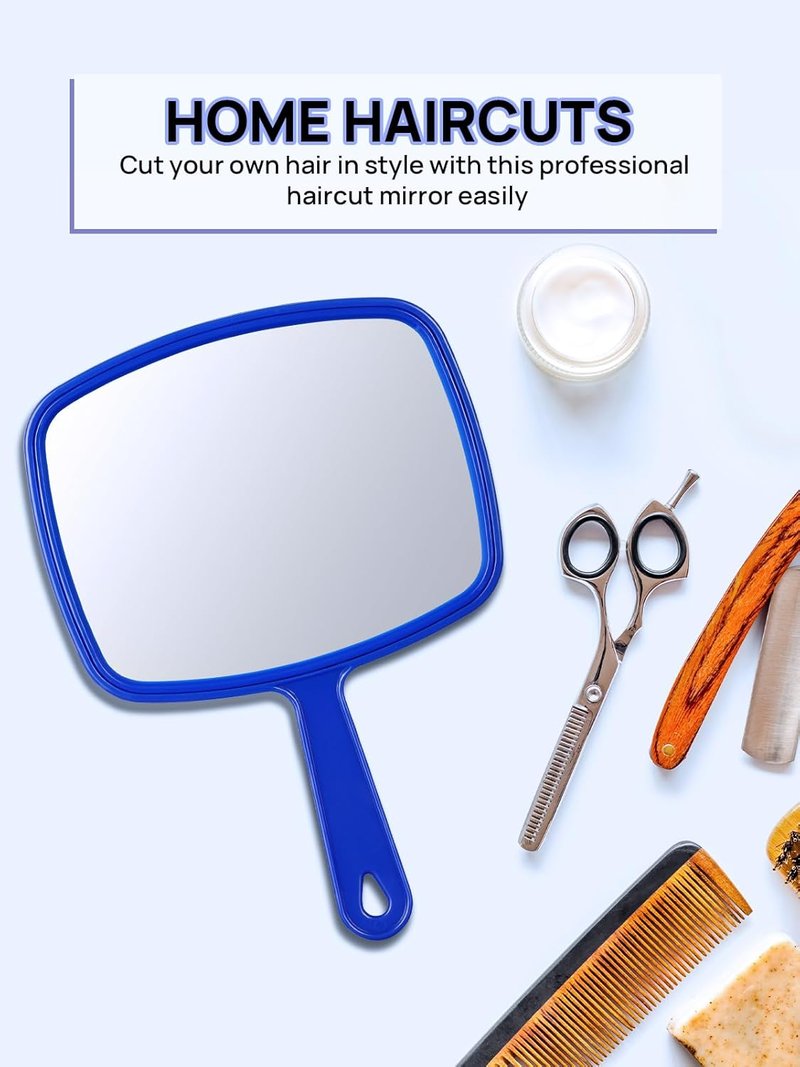 OMIRO Handheld Mirror - Stylish American Old Glory Blue Design for Easy Use