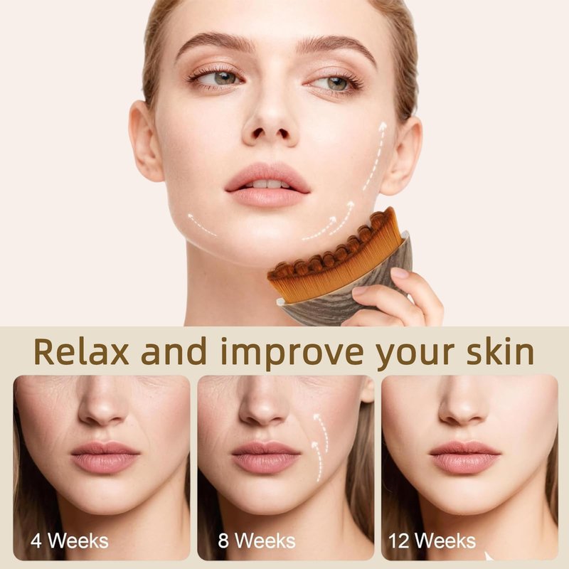 Hzyxgs Lymphatic Contour Face Brush, Lymphatic Face Brush for Drainage Massage,