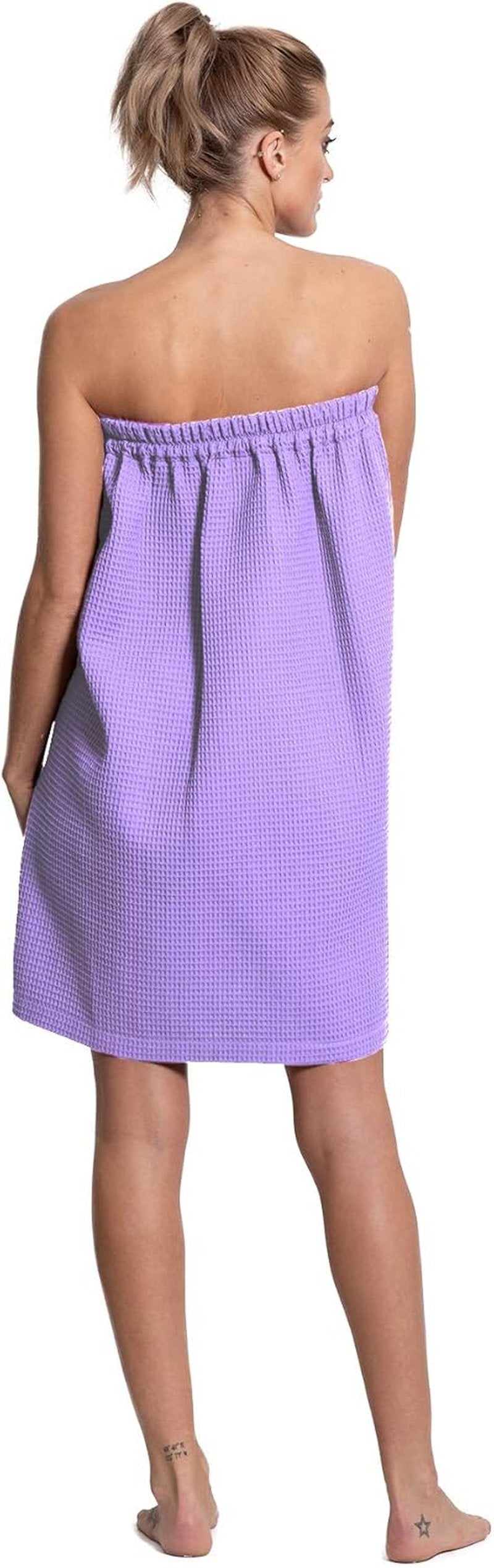 Turkuoise Linen Spa Bath Waffle Body Wrap - Lightweight & Adjustable Closure for Comfort