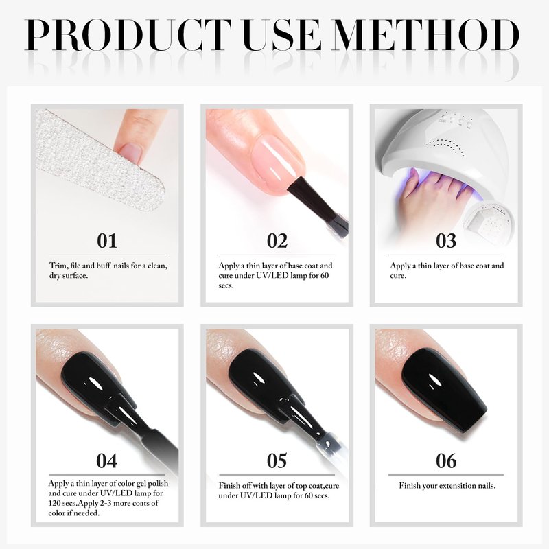 Double Rhythm UV Gel Polish Set - 15ml Pure White & Black Nail Art Kit for DIY Salon Use