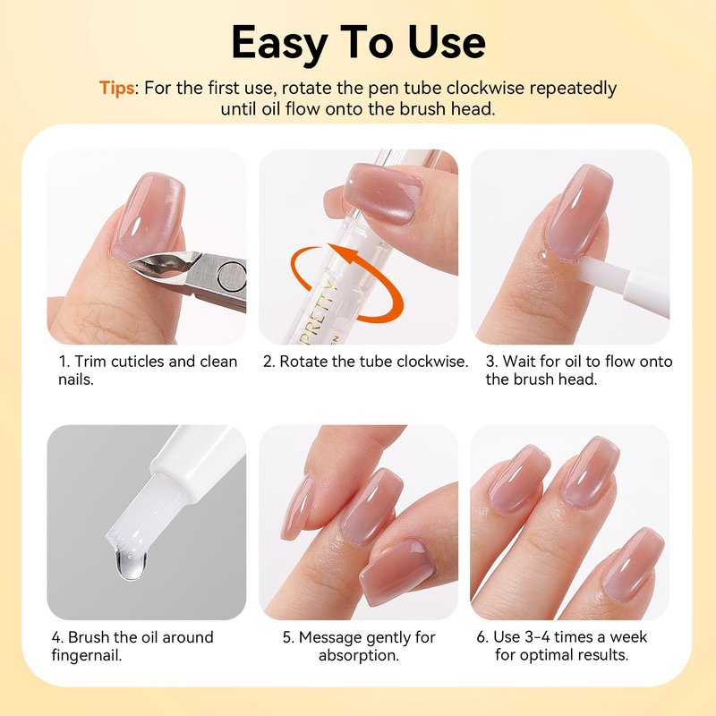 Born Pretty 6Pcs Nail Cuticle Oil Pen,Cuticle Revitalizer Oil Nails Nutrition Oils Repair Nail Care Essential Oils,Nail Art Treatment Softening Pen Tool Nails Moist Nail Strengthener