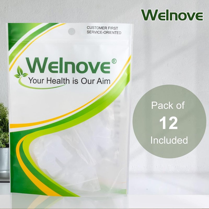 Welnove Bunion Corrector - Pack of 12 Toe Separators with 2 Loops for Pain Relief | White