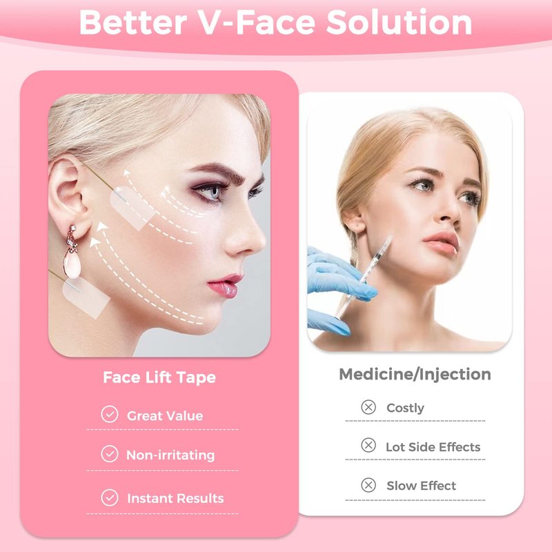 Invisible Face Lift Tape,120PCS Face Lifting Tapes and Bands with 8 Strings,Instant Face Lifter for Women Neck,Eyes,Double Chin,Sagging Skin,Face Tape for Tightening,Invisible Facelift Tape for Makeup