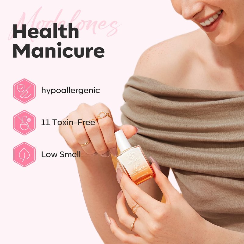 Modelones Nail Strengthener Jelly | Extra Strong Pink & Purple Nail Polish for Damaged Nails