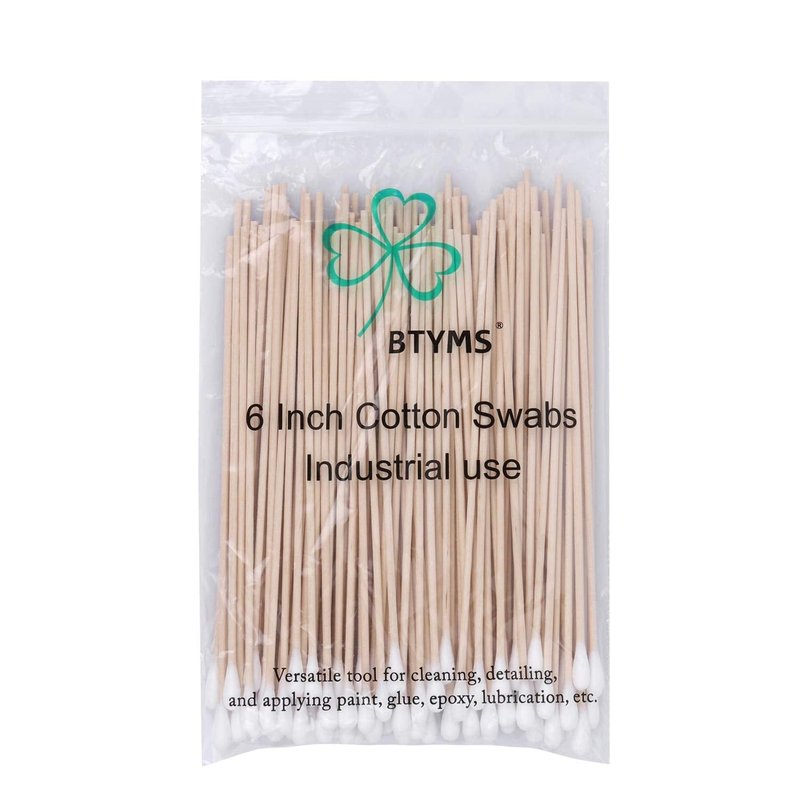 400 Count 6 Inch Long Cotton Swabs with Wooden Handles Cotton Tipped Applicator for Cleaning