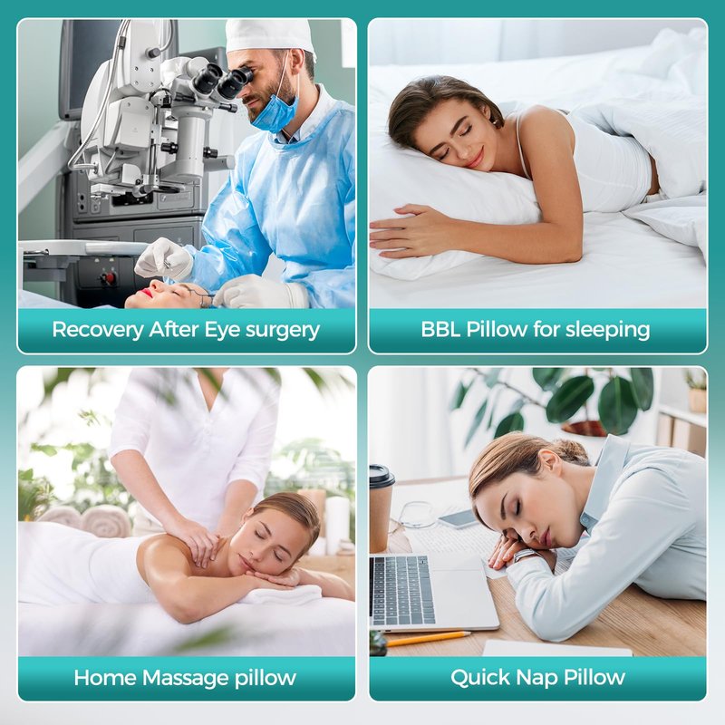 Gliterra Face Down Recovery Pillow for Eye/BBL Surgery - Prone Massage Headrest with Adjustable Airflow, Plush Velvet Cover, Retinal Vitrectomy Equipment (Grey, Large, Removable Base Cover)