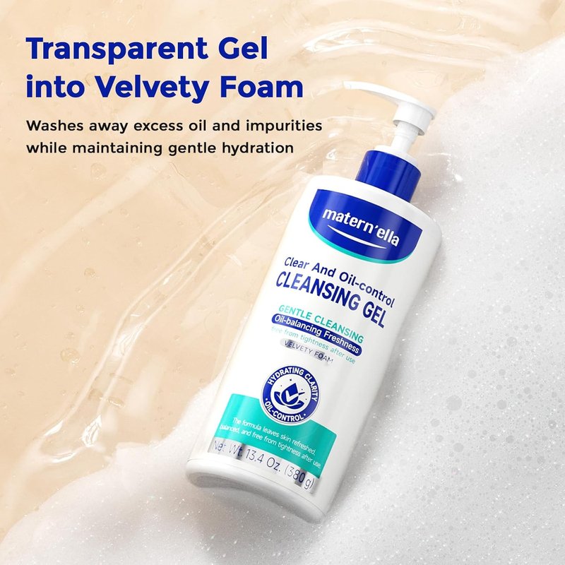 Cleansing Gel for Oily Skin - Mild Facial Cleanser with Plant Extracts | Hydrating Face Wash for Sensitive Skin - 13.4 Oz