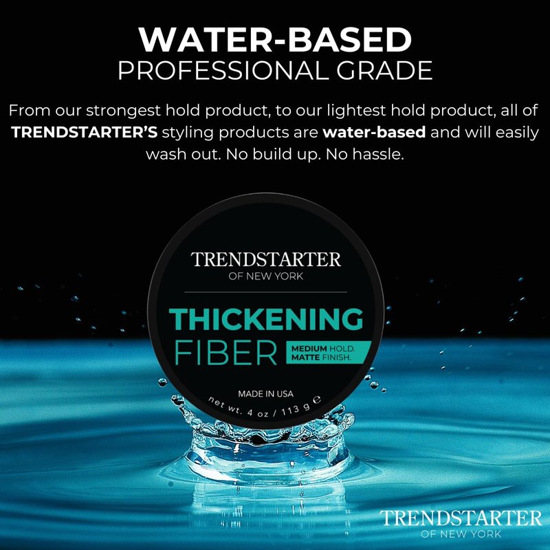 Thickening Fiber Hair Clay Pomade - Medium Hold, Matte Finish | 4oz Water-Based Styling Product
