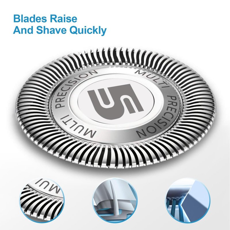 SH50 Replacement Blades Compatible with Philips Aquatec Shaver, 5000 Shavers Series, 6-pc Blades with Retaining Rings