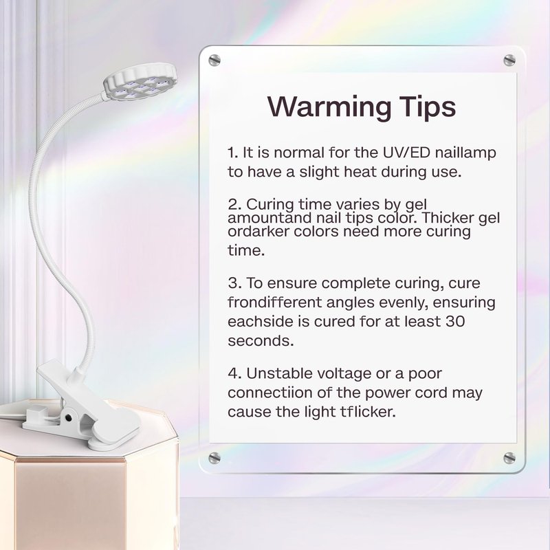 LIORA UV LED Nail Lamp: Portable USB 6W Flexible Gooseneck Desk Lamp with Clamp, Flash Cure Gel Nail Dryer for Home DIY & Salon Use