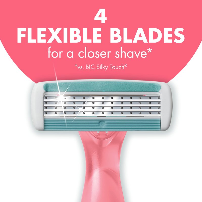 BIC Soleil 4 Escape Scented Women's Disposable Razors, 4 Blades, Comfortable Shave, Citrus Scented Handle Shaving Razors for Women, 4 Count