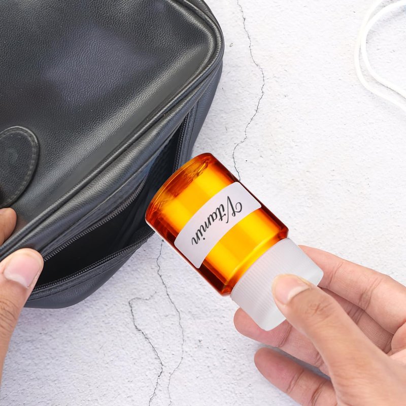 TOVINANNA 10Pcs Pill Bottles with Blank Labels - 30ml Medicine Containers with Screw Caps Name Stickers- Plastic Empty Small Pill Container Leak-Proof Clear Sample Jar for Liquid Solid Powder Medicine