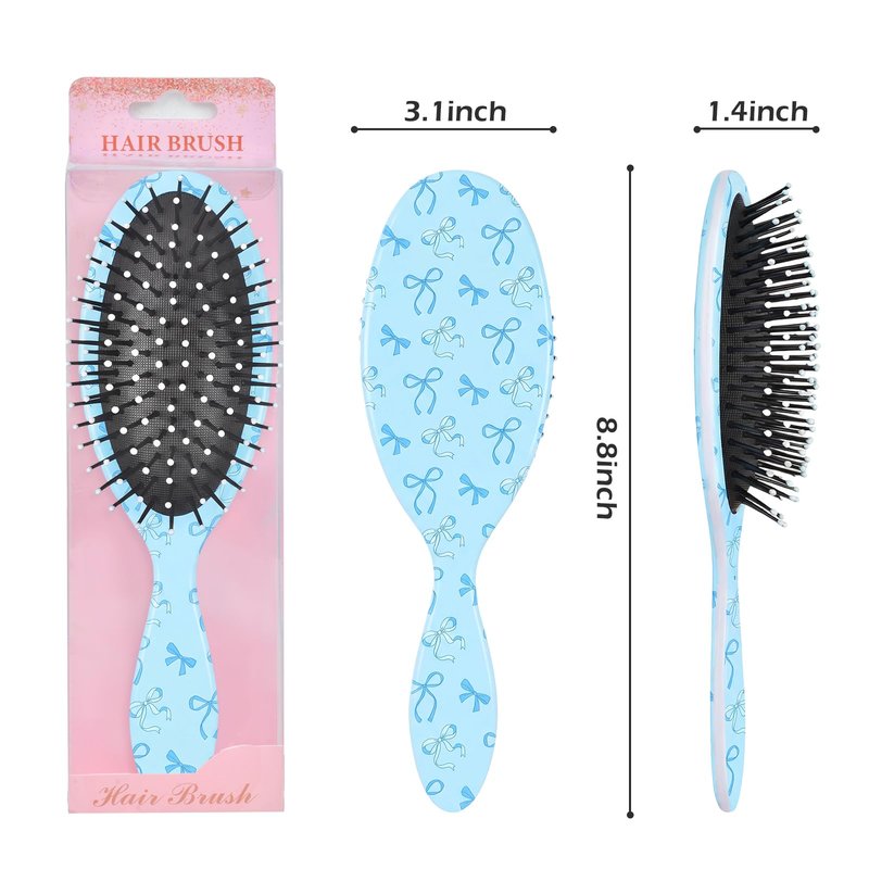 Girls Hair Brush for Women, Hair Brushes Girls Brush Pink Bow Detangling Brush for Curly Hair Pain-Free Girl Hairbrush Kids