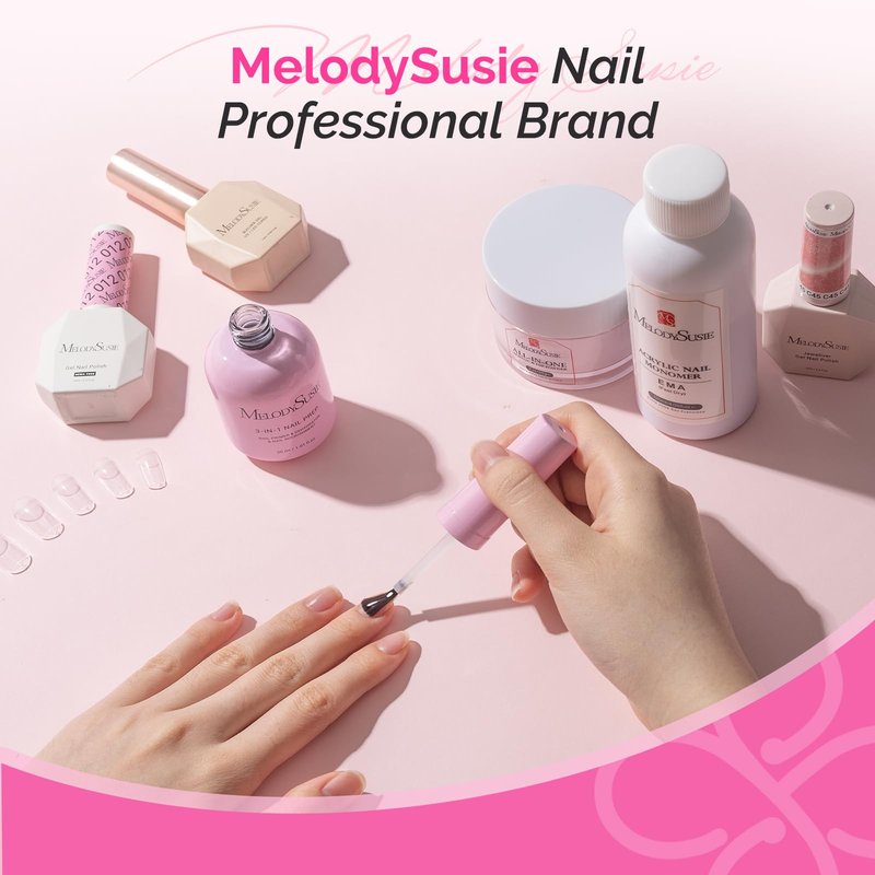 MelodySusie 30ML Nail Dehydrator and Primer, 3-in-1 HEMA-Free Acid-free Nourishing Nail Prep for Nail Thickening Solutions Acrylic & Gel Nails