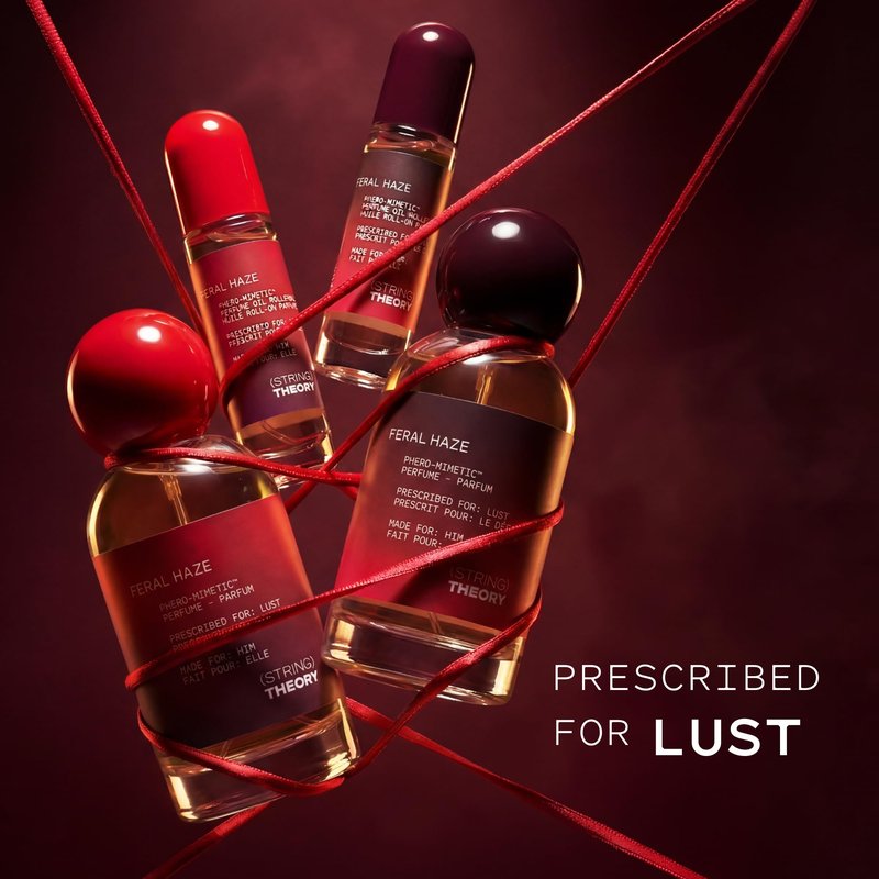 STRING THEORY Pheromone Roll On Cologne Oil for Men - Spicy & Smoky Vanilla Woody - Dark Rum, Vanilla, Oakwood & Skin Musk - Lasts 3 Hours Long - Pheromones Phero-Mimetic Men's Cologne Roll On Oil