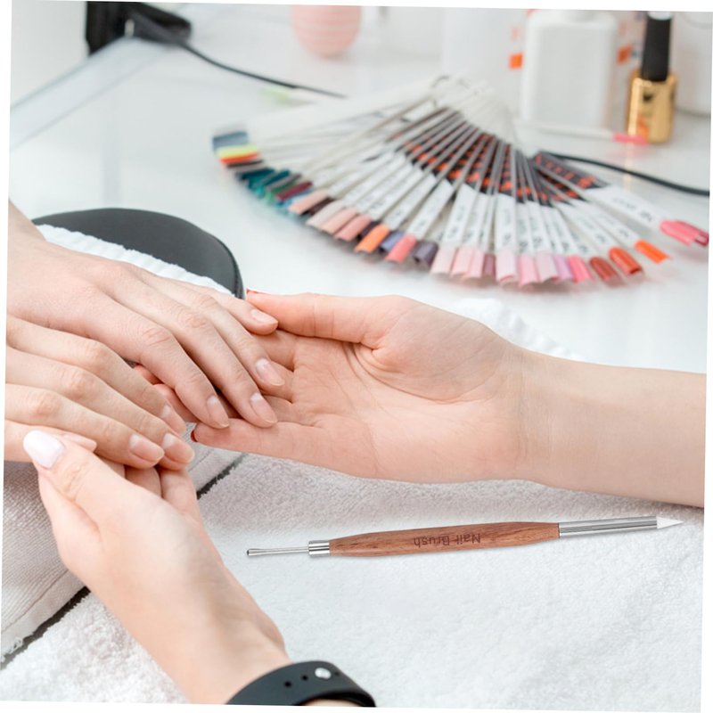 CALLARON Dual Head Nail Art Pen 6.5 Inch Gel Polish Design Tool with Dotting and Sculpting Brush for Professional Manicure and Home Nail Art