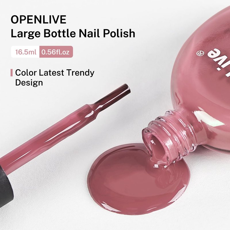 OpenLive Dusty Rose Nail Polish - Quick Drying Light Pink Color | 16.5ml Large Volume for Long Lasting Manicure
